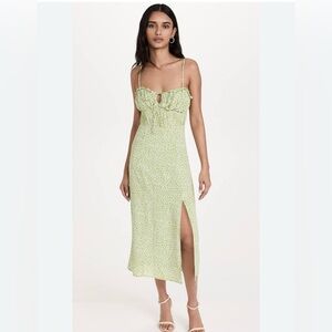 Astr the Label Verana Dress - in color Green Ditsy